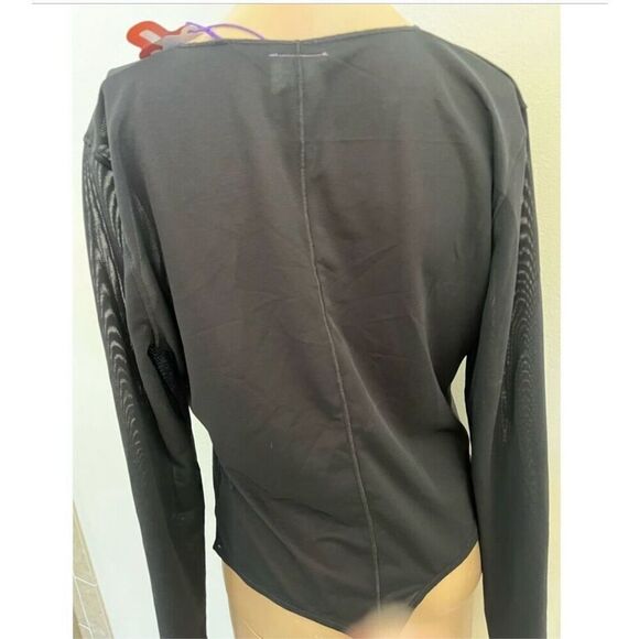 NWT SZ XXL Yitty Fabletics Mesh Long Sleeves Bodysuit in Black Retail $85 - Picture 8 of 8